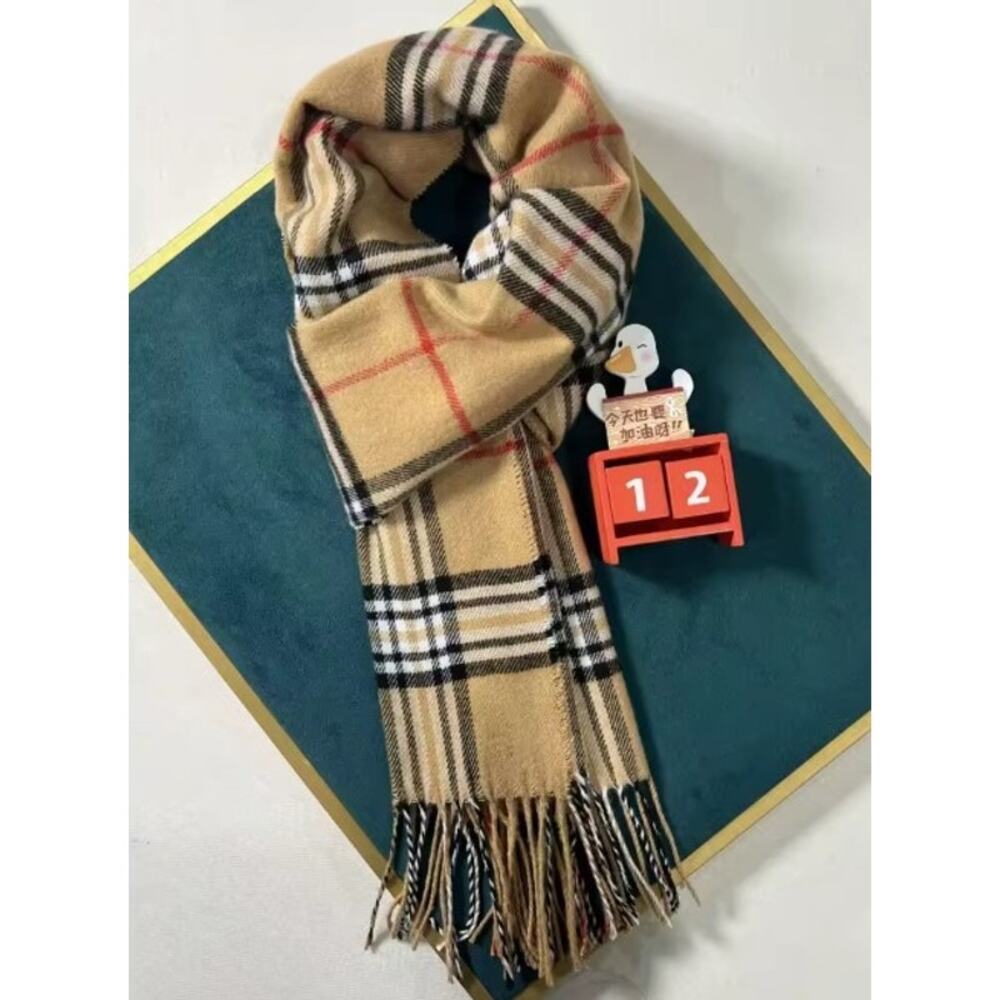 Check Style Khaki Plaid Classic Scarf Shawl Wrap